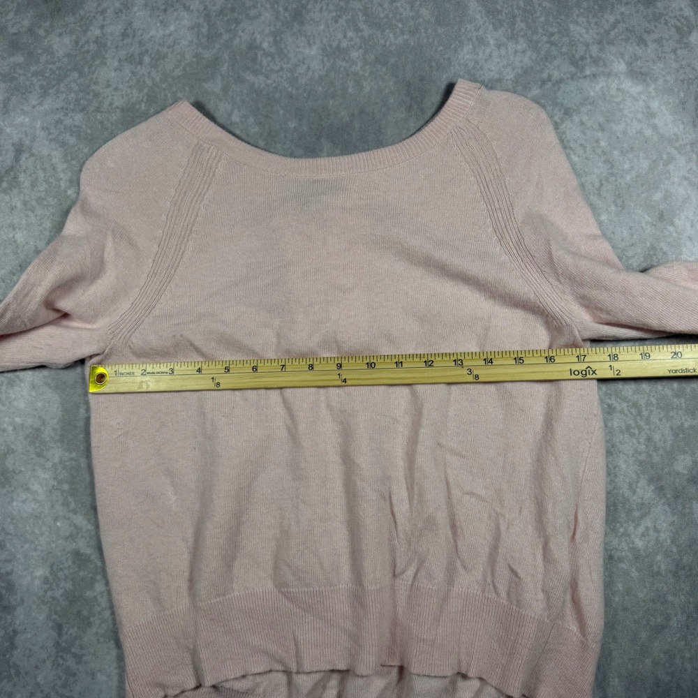 Banana Republic Pink Touch of Cashmere Merino Wool Blend Pleated Back Sweater S - Picture 5 of 6